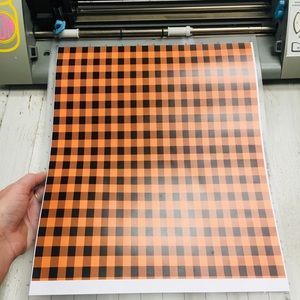 Siser htv orange and black plaid